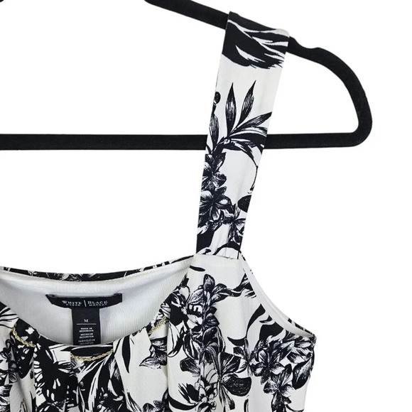 White House Black Market Tropical Print‎ Chain Detail Top Tank Size Medium - Picture 3 of 10